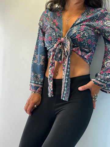 Flower Power Wrap Top