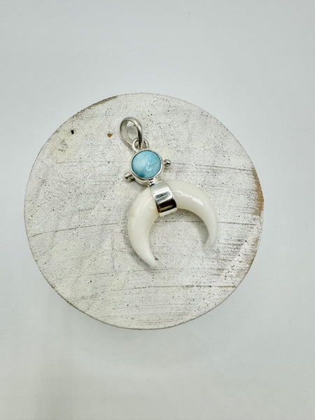 Larimar Half Moon Pendant